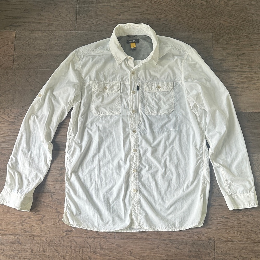 Eddie Bauer Atlas Exploration Long Sleeve-large tall, white shirt
